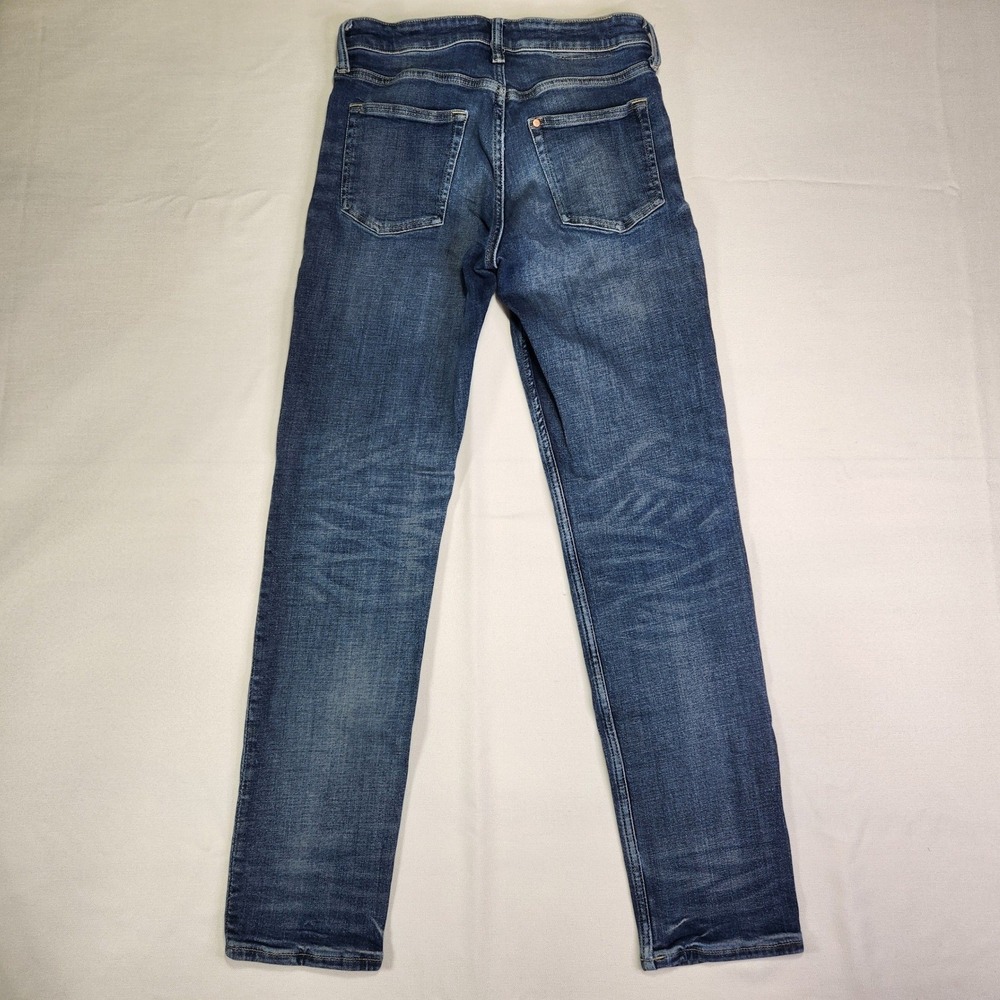 Mens Denim Jeans Blue Wash Slim Fit Stretch Pants Size 32x30 (fit 30W 31.5L)